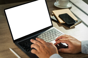 Poster - mockup image blank screen computer Mockup image of businessman marketing and design