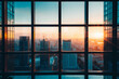 Large Office Window with View of Cityscape 