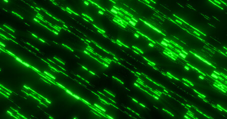 Poster - Green bright glowing energy lines stripes with light futuristic hi-tech background