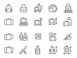 Set of Baggage Related Vector Line Icons. 
Contains such Icons as Bag Size, Baby Carriage, Special None Format Baggage and more. Editable Stroke.