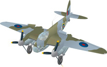 De Havilland Mosquito British WWII Twin-engined Bomber Plane In Camouflage Paint Scheme