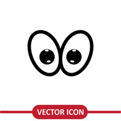 Poster -  Eye icon vector flat simple illustration on white background..eps