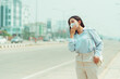 © joyfotoliakid - Asian Women wearing Protection Mask feels headaches and cough due to air pollution PM 2.5 Air pollution caused health problems. environmental pollution