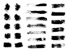 Vector Paint Brush Spot Set Hand Painted Background Ink Scribble Dab Clipart