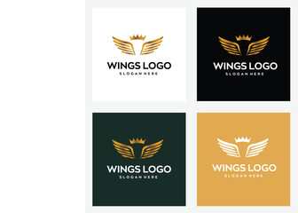 wings logo design with editable vector file