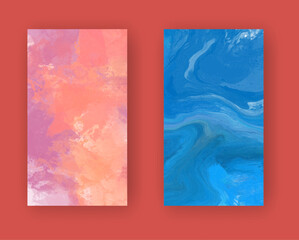 Poster - Vector banner abstract paints shapes collection isolated on color background.