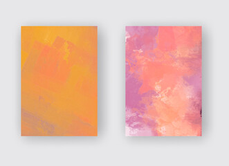 Poster - Vector banner abstract paints shapes collection isolated on white background.