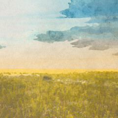 Wall Mural - in the fields, old retro background