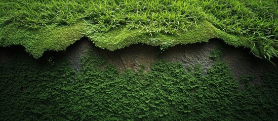 Wall Mural - Vibrant Grass Growing Through Crevices, Transforming Walls into Lush Green Oasis: Grass Growing, Growing, Growing