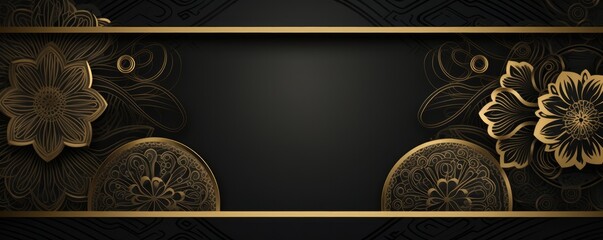 Wall Mural - Luxury gold oriental style background, Illustration. Generative ai