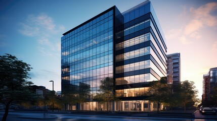 Canvas Print - modern exterior office building