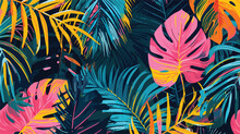 Seamless Abstract Bright Pattern With Tropic