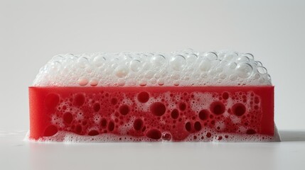 Wall Mural - soap and sponge on a white background