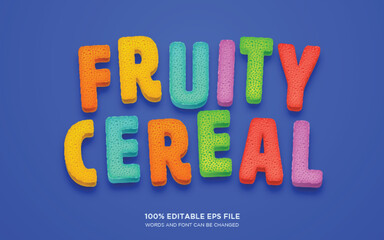 Poster - Fruity Cereal 3d editable text style effect