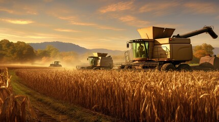 Wall Mural - agriculture harvesting corn