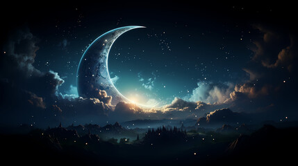 Wall Mural - space galaxy background, 3d illustration of nebulae in the universe