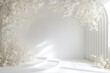 © Anastasiia - Minimalistic Wedding Backdrop With Elegant White Floral Arch Space For Customization