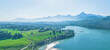 Panorama-Aufnahme vom Weißensee nahe Füssen am Allgäuer Alpenrand