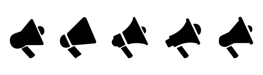 Poster - megaphone icons set simple vector