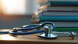 © redflower - Close-up photo of stethoscope for medical doctor diagnosis on a pile of books