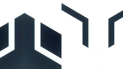 Poster - 3d rendering loop animation with a combination of geometric shapes. 4K
