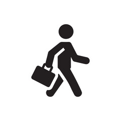 walking Businessman icon holding briefcase