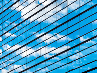 Aufkleber - Architecture details Modern Building Glass facade sky reflect Business background
