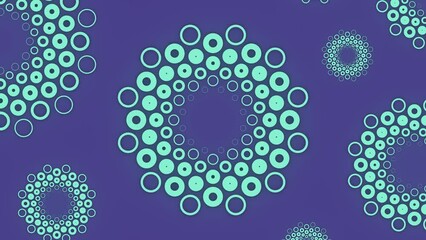 Aufkleber - Composition with a pattern of circles and dots. 3d rendering loop animation 4K
