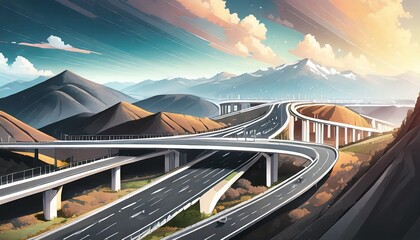 Canvas Print - road in mountains