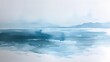 Ethereal blue watercolor landscape blending watery shades, creating a tranquil and abstract artistic impression.
