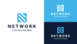 © improvee design - Modern Initial Letter N with simple Square Monogram Line Art Logo design
