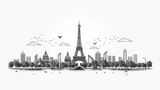 Fototapeta Paryż - PARIS City on a White Background