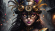 Mardi Gras steampunk venetian carnival mask