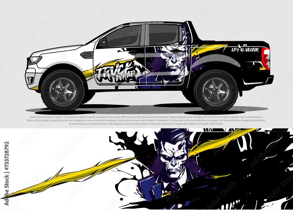 Zombie Racing Svg car livery design vector. abstract race style background with Zombie ...
