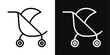 Jogging Stroller Icon Set. Vector Illustration