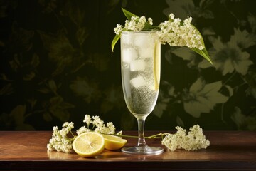 Elderflower Spritz: Spritzing elderflower syrup into a sparkling drink.