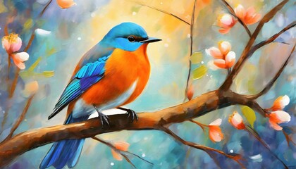 Canvas Print - bird on a branch