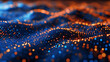 © BK_graphic - Colorful blue gold and orange color bokeh light abstract background with wave pattern, 3D illustrtaion.
