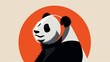 Vivid minimal illustration of a panda in vector style. Animal art. Simple colors and contours.