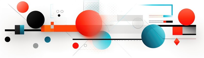 banner of graphic design with simple geometric shapes. Generative AI