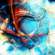 Abstract color smoke spiral. Futuristic background in bright colors. Fractal art for creative graphic design