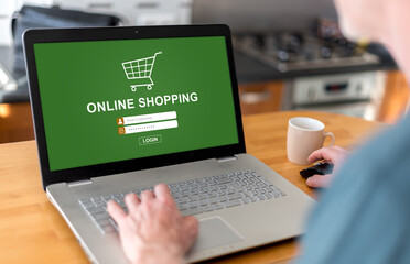 Poster - Online shopping concept on a laptop