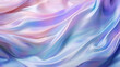 Holograficzna tapeta opalowa - miękki lejący materiał, tkanina. Różowe, fioletowe i niebieskie odcienie tła o nieregularnych falach.