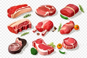 Canvas Print - set of meat