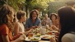 © Blinix Solutions - Big Family and Friends Celebrating Outside at Home