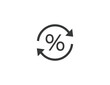 Commission, bonus, percent icon. Vector illustration.