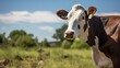 farm cow with ear tag
