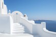 Discovering the Charm of Oia, Santorini: The White Stairs Leading to a Mediterranean Terrace.