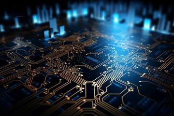 AI-Crafted Imagery of Abstract Electronic Circuitry - Embrace the Future of Design