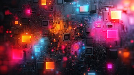 an array of neon colored electronic devices is shown in this image